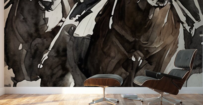 Race to Win: 1974 Horse Racing Art Wall Murals