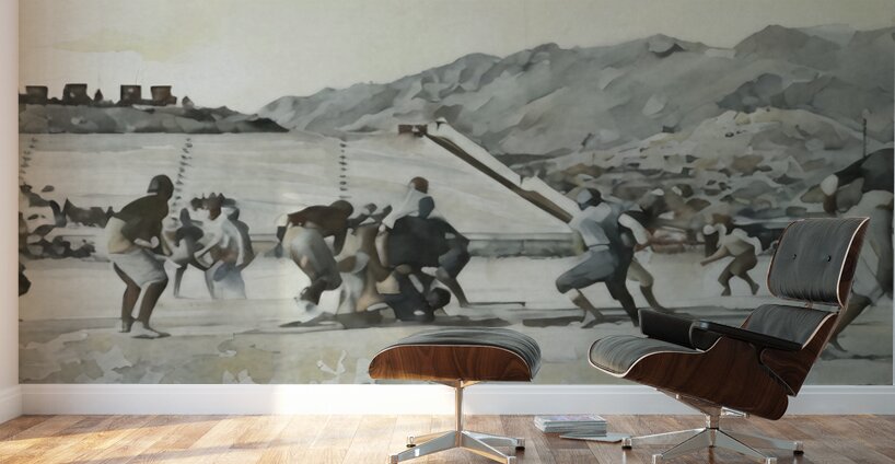 Early 1900s UTEP Football Game Art Wall Murals