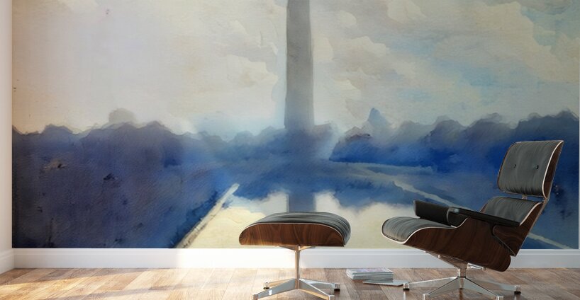 1970s Washington Monument Art Remix Wall Murals