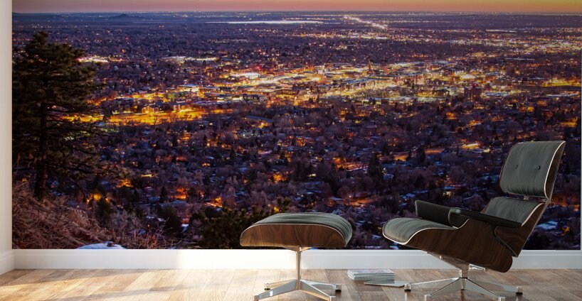 City Of Boulder Colorado Downtown Scenic Sunrise View   Wall Murals