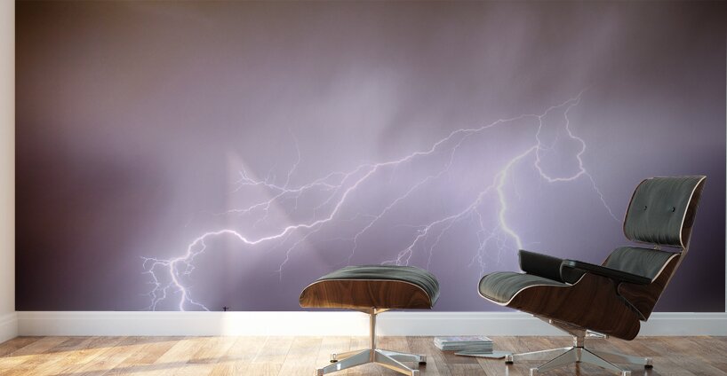 Lightning Strikes The Dacona Oil Fields Wall Murals