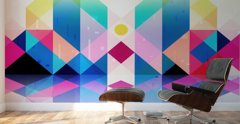Colorful geometric landscape Wall Murals