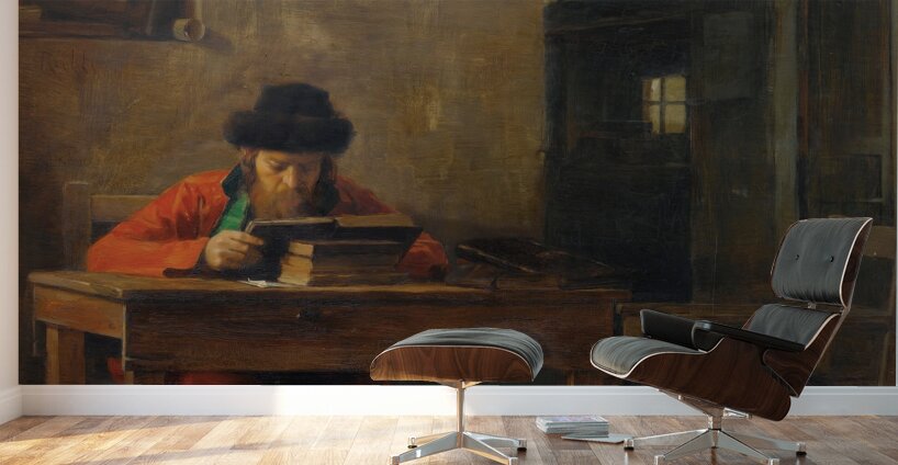 Reading Rabbi by Theodoros Ralli [1852–1909] Wall Murals