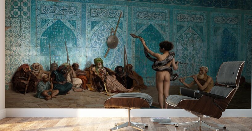 Snake Charmer [c. 1879] by Jean–Léon Gérôme [1824–1904] Wall Murals