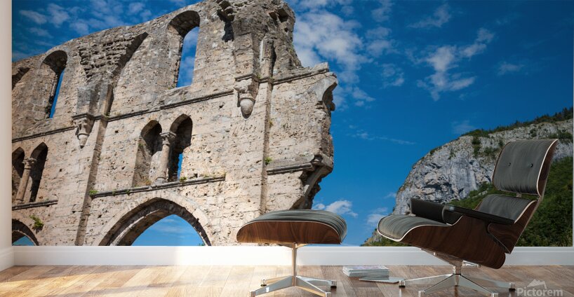 Ruins of Aulps Abbey in Alps Wall Murals