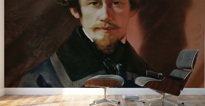 Selbstporträt vor rotem Grund [1843] by Franz Eybl [1806–1880] Wall Murals