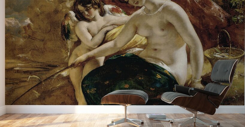 Nymph Angling by William Etty [1787–1849] Wall Murals