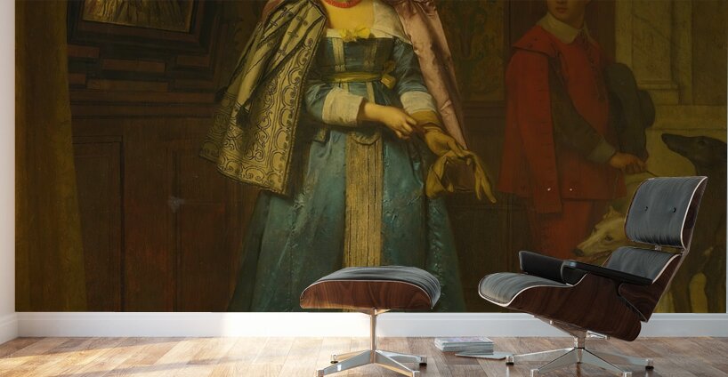 A Sideways Glance by Florent Willems [1823–1905] Wall Murals