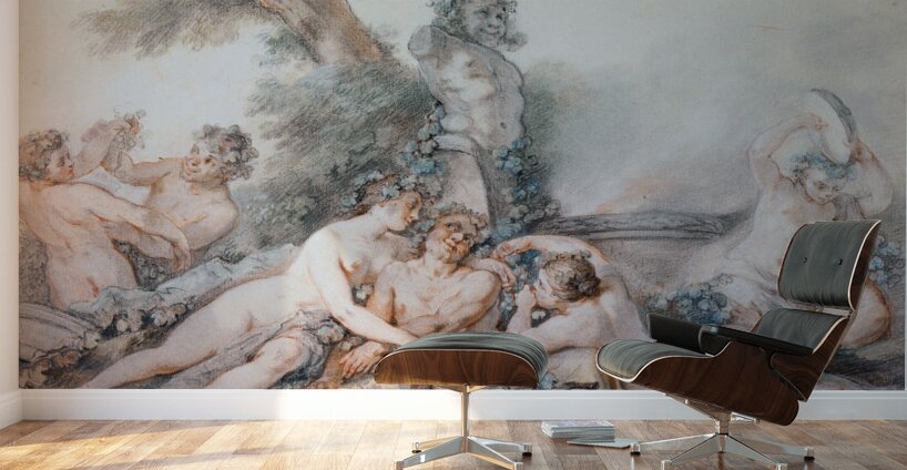 Nymphes et Satyres auprès d’un terme de Bacchus [18th century] by Jacques–Philippe Caresme [1734–1796] Wall Murals
