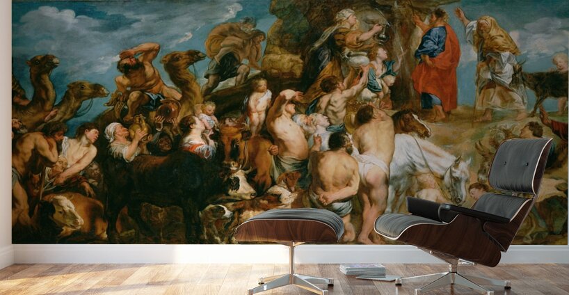 Moses Striking Water from the Rock [1645–1650] by Jacob Jordaens [1593–1678] Wall Murals