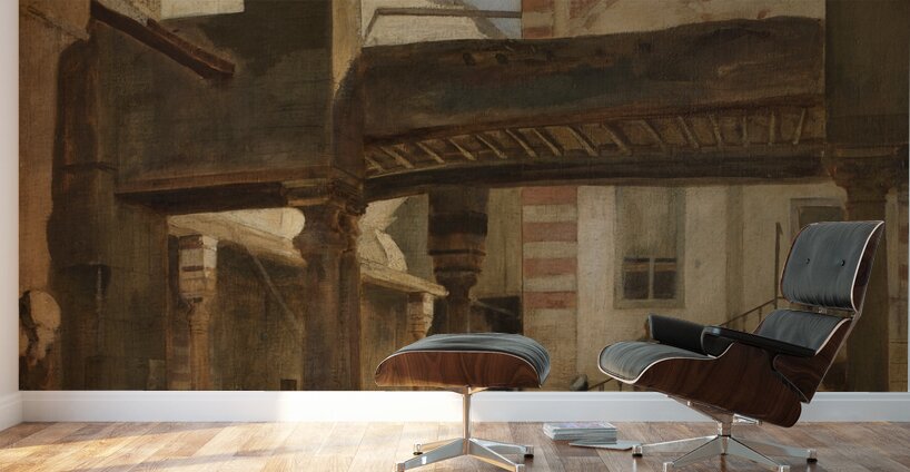 Szene im Kalaun Moscheen Komplex Kairo [1876] by Franz von Lenbach [1836–1904] Wall Murals