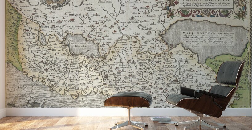 1584 Map of the Holy Land by Abraham Ortelius – Renaissance Map Depicting Biblical Sites Cities Rivers and Geography of Ancient Canaan and Judaea Reflecting European Scholarship of Sacred Geography in the 16th Century Wall Murals