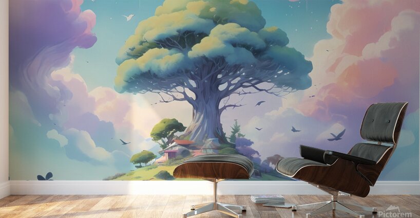 Floating Island of Peace: A Serene Escape for the Mind Wall Murals