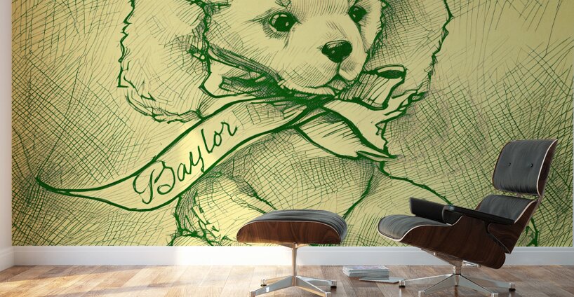 1950s Baylor Teddy Bear Art Wall Murals