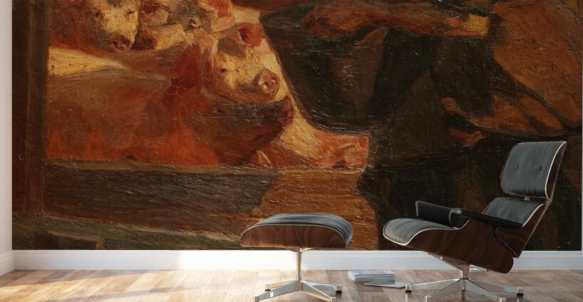 La comida de los cerdos [1904] by Fernando Fader [1882–1935] Wall Murals