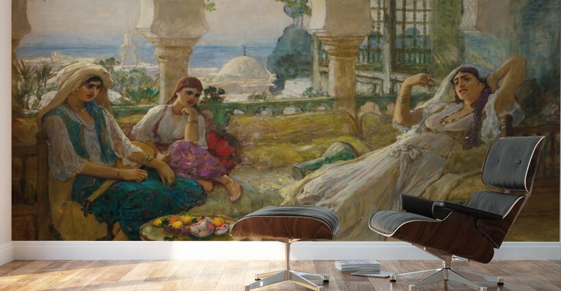 On The Terrace by Frederick Arthur Bridgman [1847–1928] Wall Murals