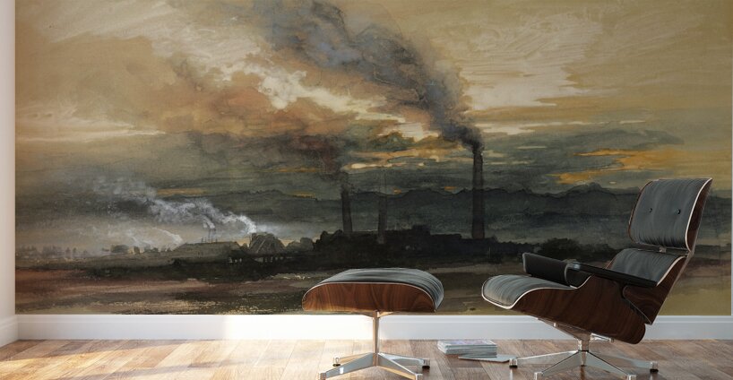 Smelting Works at Denver [1892] by Thomas Moran [1837–1926] Wall Murals