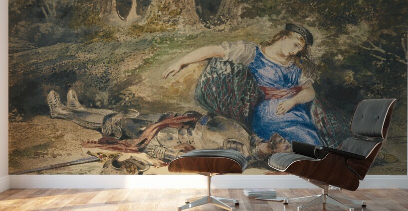 The Death of Lara [about 1824] by Eugène Delacroix [1798–1863] Wall Murals