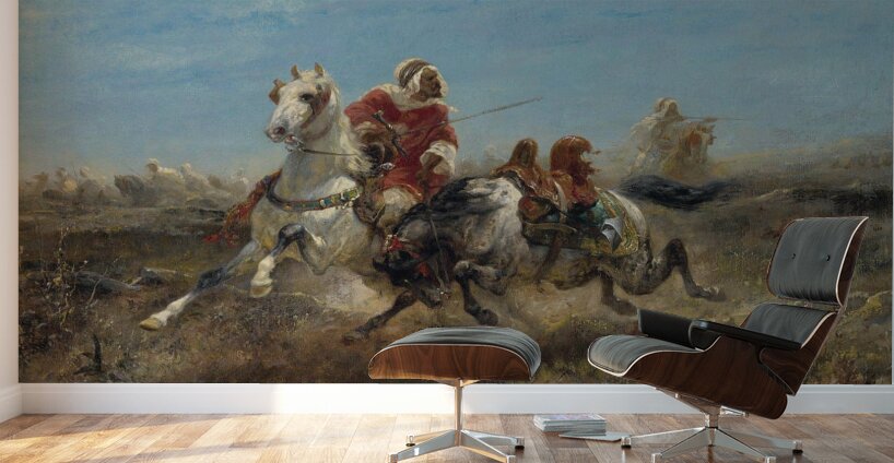 The Chase by Adolf Schreyer [1828–1899] Wall Murals