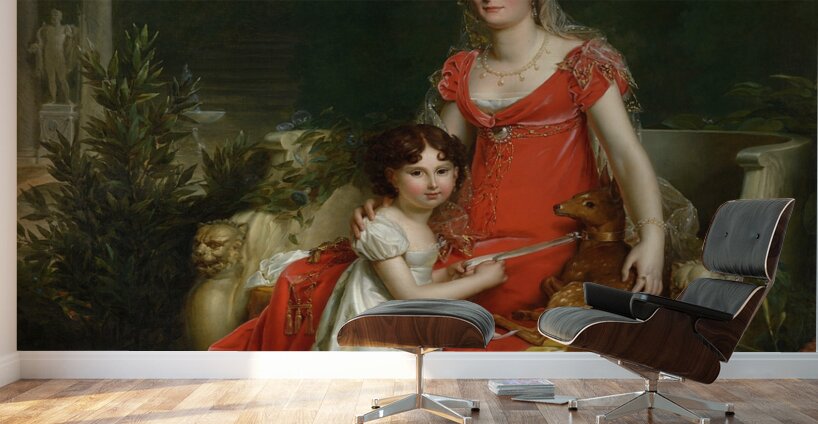 Elisa Bonaparte with her daughter Napoleona Baciocchi [1810] by François Gérard [1770–1837] Wall Murals