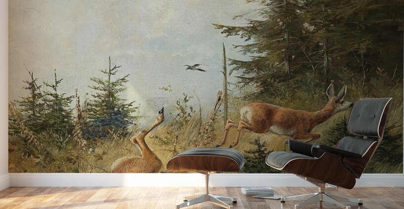 The Hunt [1890] by Moritz Müller [1841–1899] Wall Murals