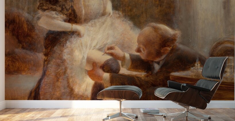 Lifting her petticoat by Albert Guillaume [1873–1942] Wall Murals