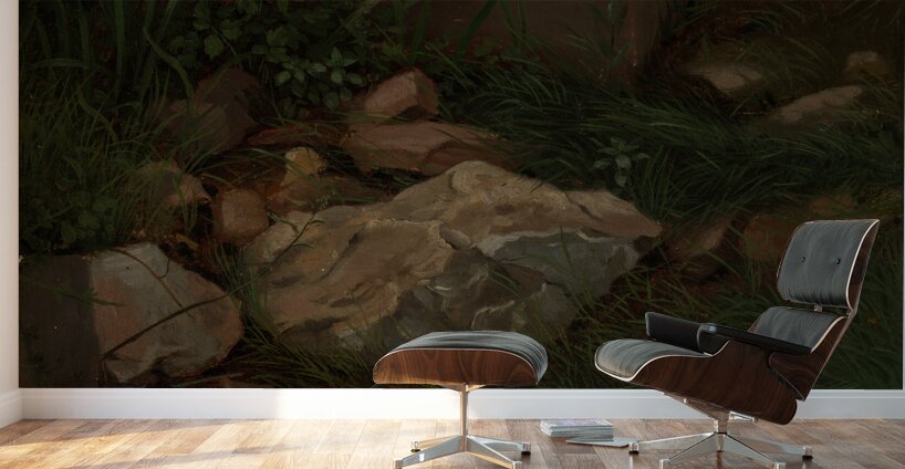 Steine im Gras [1860] by Hans Thoma [1839–1924] Wall Murals