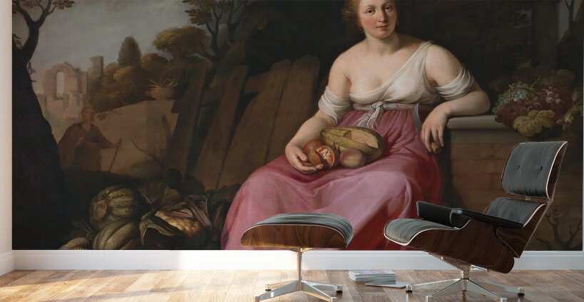 Vertumnus and Pomona [1647] by Hendrick Bloemaert [1601–1672] Wall Murals