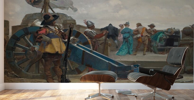 On The Ramparts [1867] by Jehan Georges Vibert [1840–1902] Wall Murals