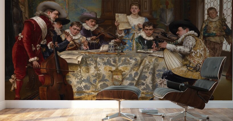 The Practice Recital by Adolphe–Alexandre Lesrel [1839–1929] Wall Murals
