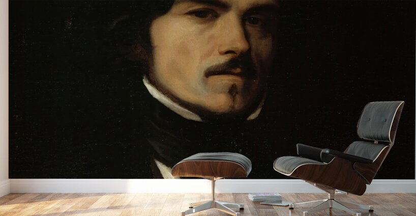 Portrait d’Eugène Delacroix [1798–1863]. Peintre [1840] by Emile Champmartin [1797–1883] Wall Murals