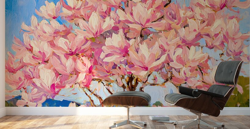 Magnolia Tree in Full Bloom Wall Murals