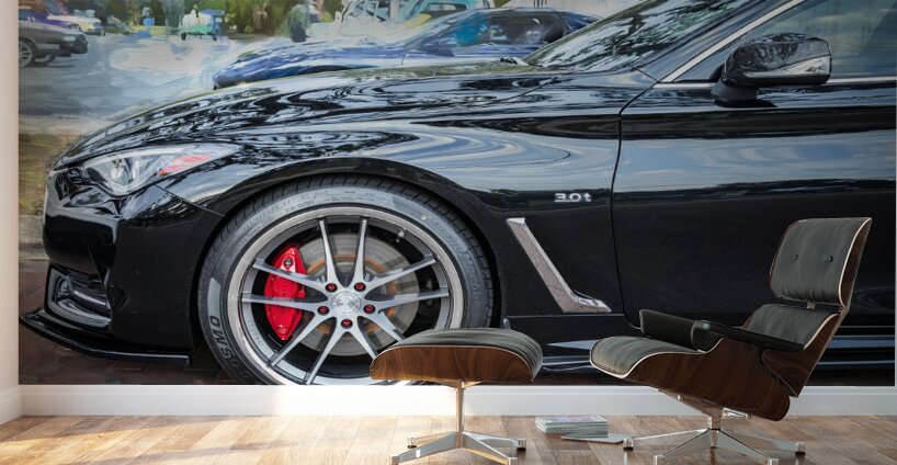 2018 Black Infiniti Q60 3.0T Coupe X1 1 Wall Murals