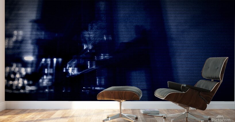 Dark Occult TV Effect with Blue Shadows Wall Murals