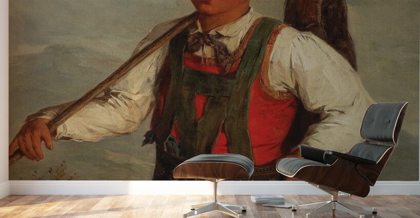 A Peasant On The Way To The Field by Josef Büche [1848–1917] Wall Murals