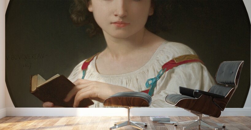 Le Livre D’heures [1867] by William Bouguereau [1825–1905] Wall Murals