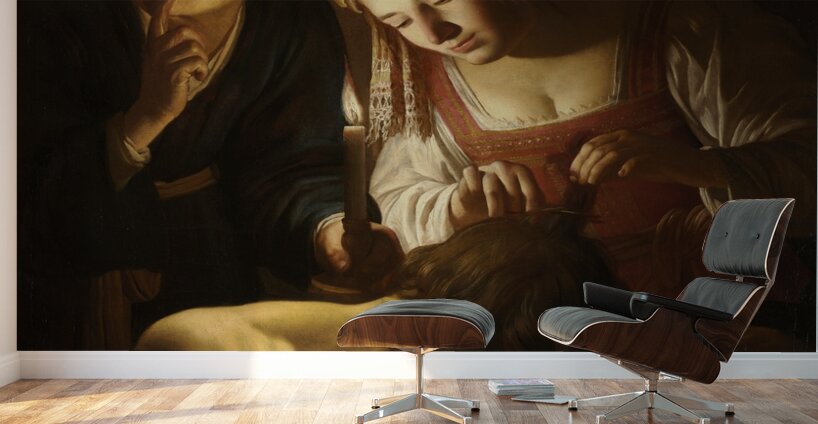 Samson and Delilah [c. 1616] by Gerard van Honthorst [1592–1656] Wall Murals