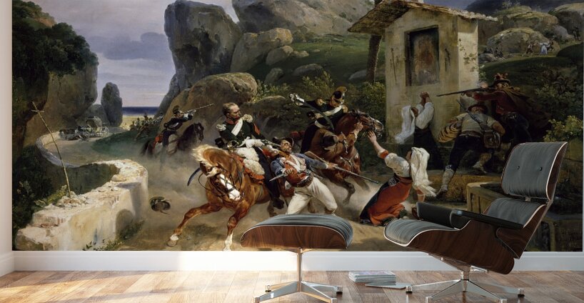 Italian Brigands Surprised By Papal Troops [1831] by Horace Vernet [1789–1863] Wall Murals