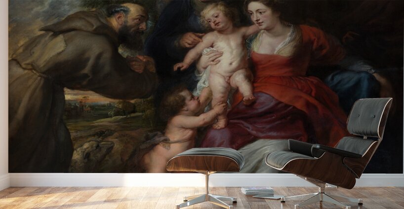 The Holy Family with Saints Francis and Anne and the Infant Saint John the Baptist [early or mid–1630s] by Peter Paul Rubens [1577–1640] Wall Murals