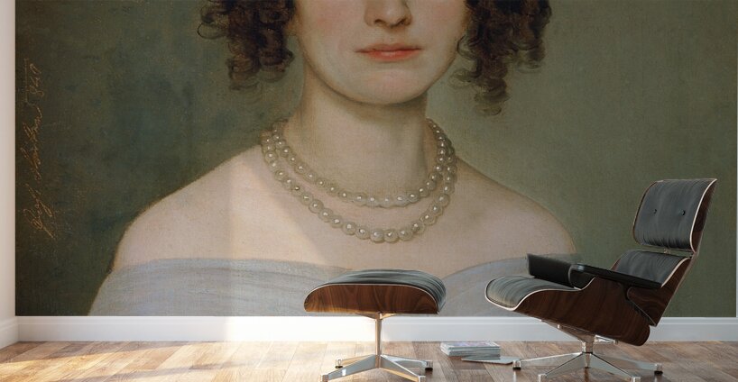 Dame in hellblauem Kleid [1840] by Johann Baptist Reiter [1813–1890] Wall Murals