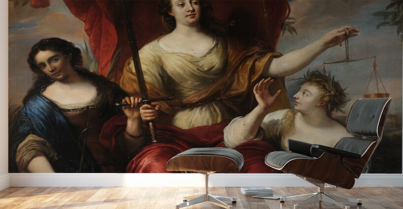 Justice [or Prudence. Justice. And Peace] [1662] by Jürgen Ovens [1623–1678] Wall Murals