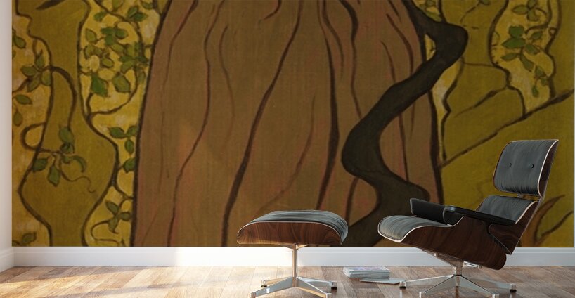 Woman Standing Beside a Balustrade with a Poodle [ca. 1895] by Paul Ranson [1864–1909] Wall Murals