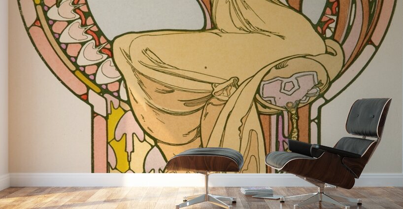 Seated Woman. Plate no. 48 from Documents Décoratifs [1901] by Alphonse Mucha [1860–1939] Wall Murals