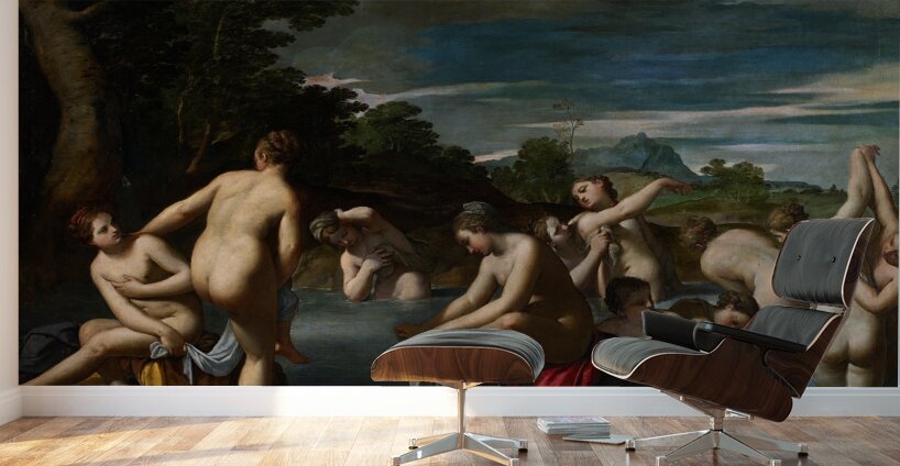 Nymphs At The Bath [C. 1600] by Scarsellino [1550–1620] Wall Murals