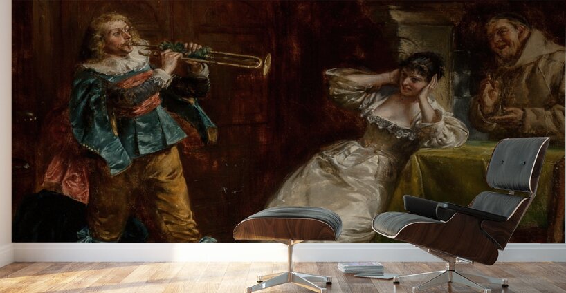 Music to my ears [1885] by Albert Friedrich Schröder [1854–1939] Wall Murals