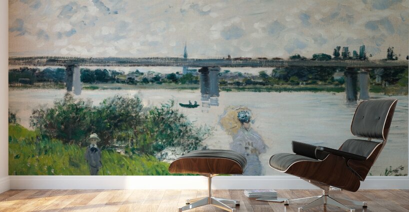 The Promenade with the Railroad Bridge. Argenteuil [1874] by Claude Monet [1840–1926] Wall Murals