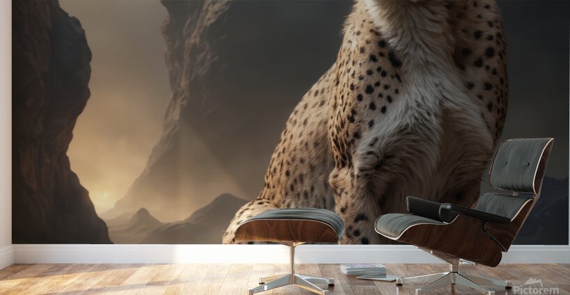 Majestic Cheetah in Dramatic Landscape Wall Murals