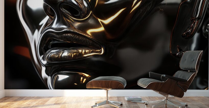 Obsidian Black Surface  Wall Murals