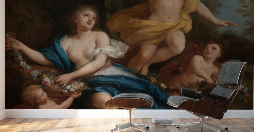 Zephyr Crowning Flora [1702] by Louis de Boullogne the Younger [1654–1733] Wall Murals