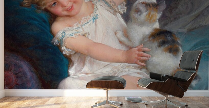 Playtime [1886] by Émile Munier [1840–1895] Wall Murals